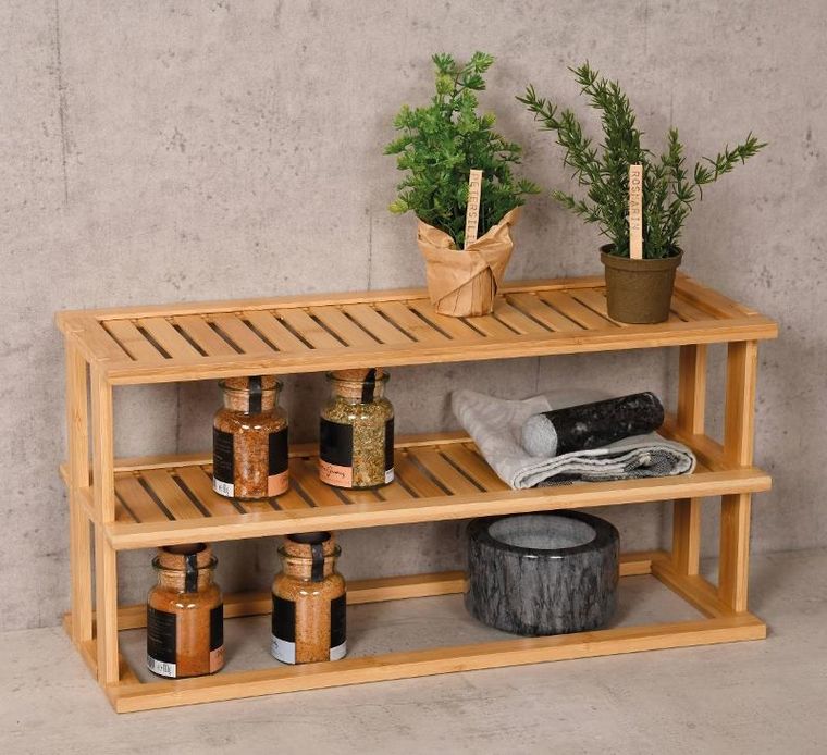 Kesper, bambusowa półka kuchenna na blat, dwupoziomowa, 55-20 cm