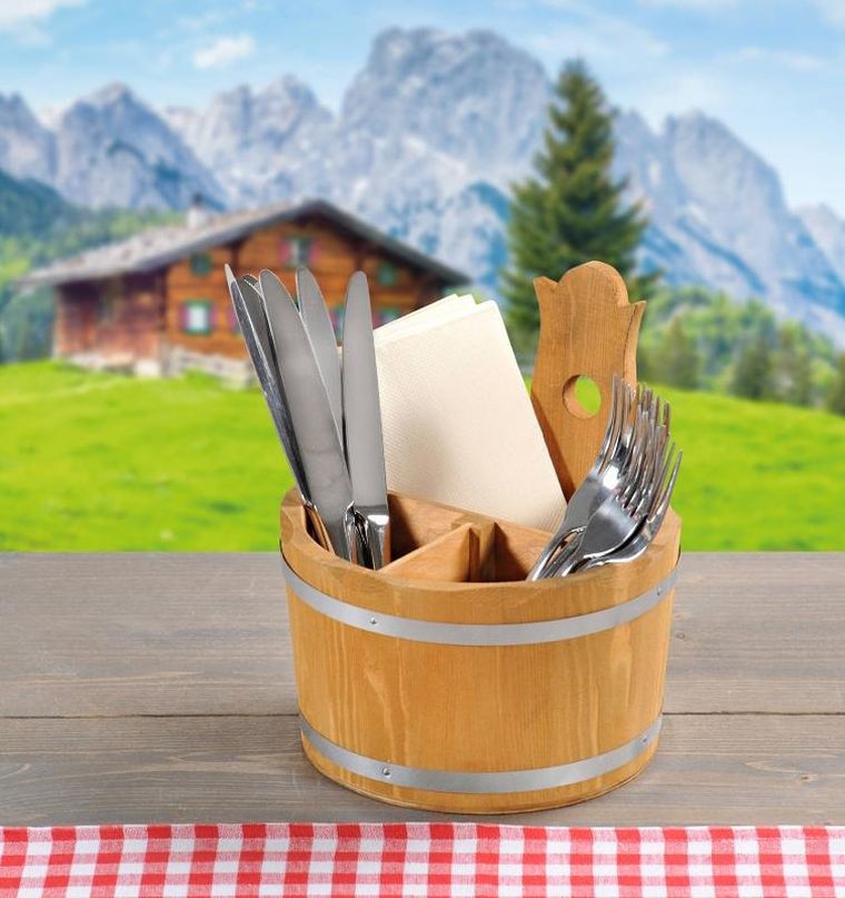 Kesper, dekoracyjny pojemnik na sztućce i serwetki, Ø 17 cm