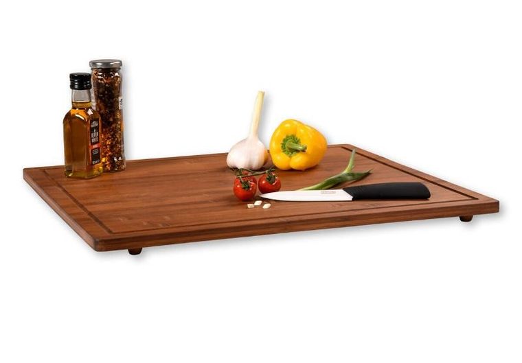 Kesper, deska do krojenia z antypoślizgowymi nóżkami, ciemny bambus, 50 x56 cm