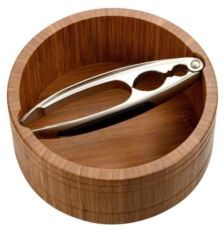 Kesper, miska z ciemnego bambusa z dziadkiem do orzechów, średnica 16,6 cm