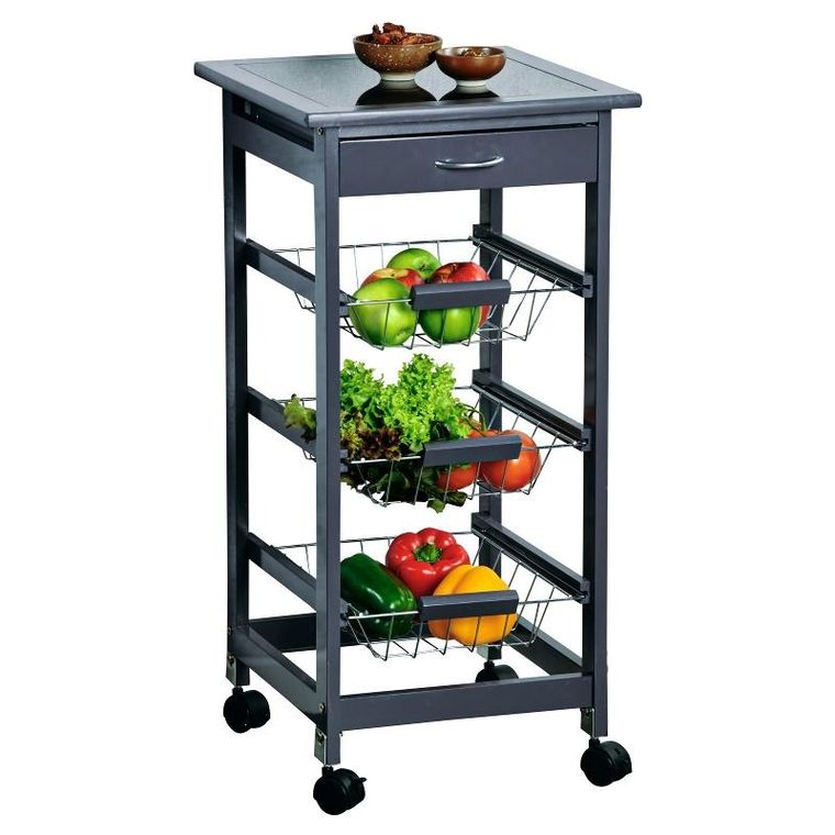 Kesper, mobilny barek kuchenny z szufladą i koszami, 36-77 cm