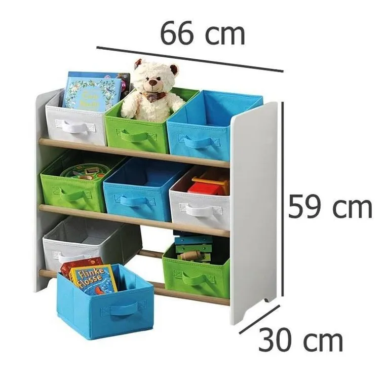 Kesper, organizer na zabawki z szufladami tekstylnymi, regał