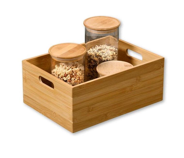 Kesper, pojemnik bambusowy z uchwytami, 33-24 cm