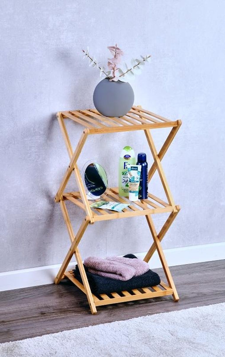 Kesper, regał bambusowy z trzema półkami, 67 cm
