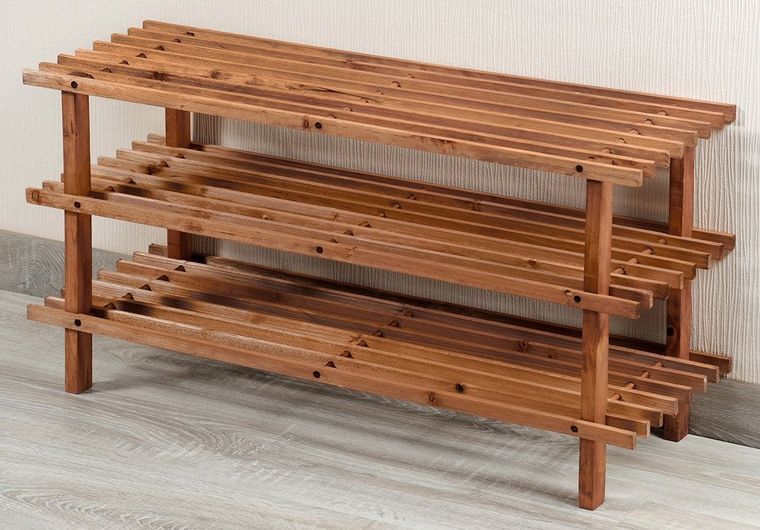 Kesper, szafka na buty drewniana, 3 poziomy, ciemnobrązowa