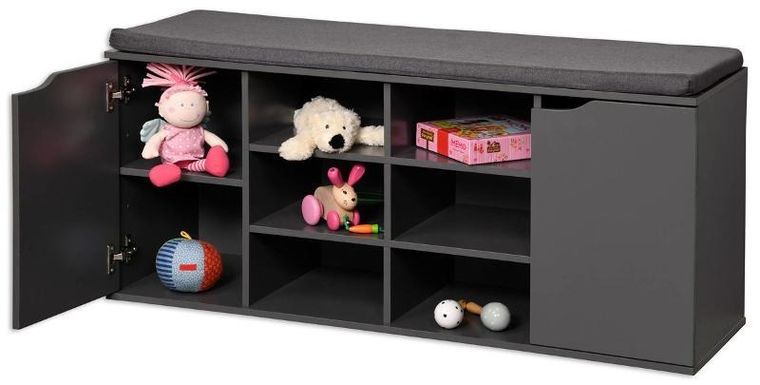 Kesper, szafka na buty z siedziskiem i zamkniętymi półkami, MDF