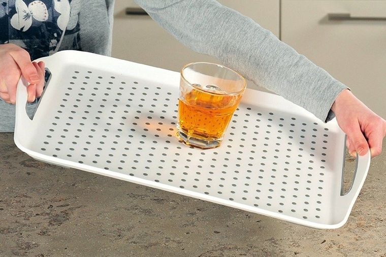 Kesper, taca antypoślizgowa z tworzywa sztucznego PP, biała