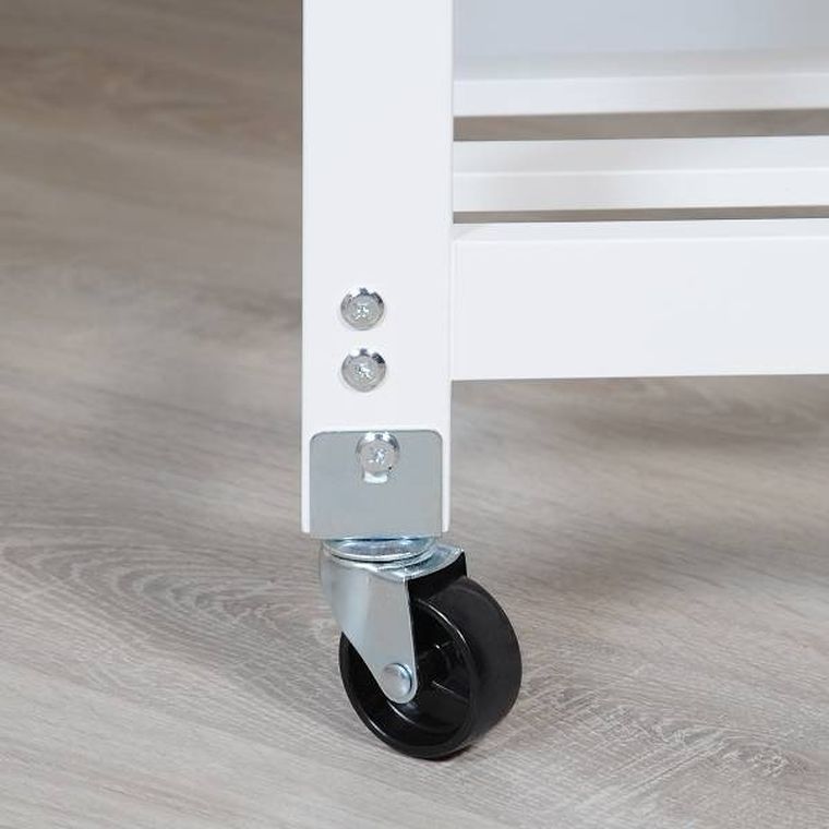 Kesper, wózek kuchenny trzypoziomowy, z miejscem na butelki i szufladą, biały