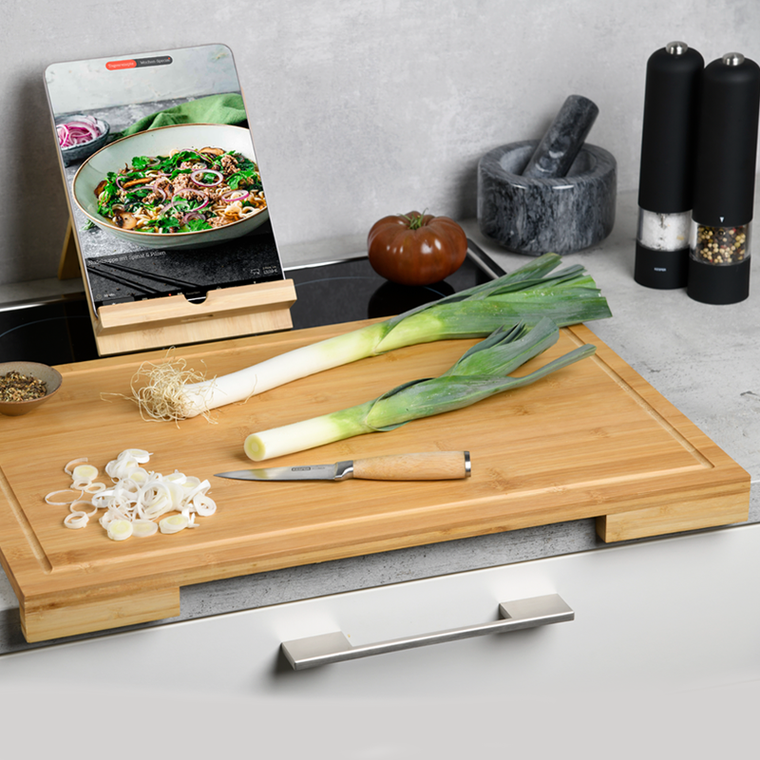 Kesper, zestaw 4 desek do krojenia z ciemnego bambusa