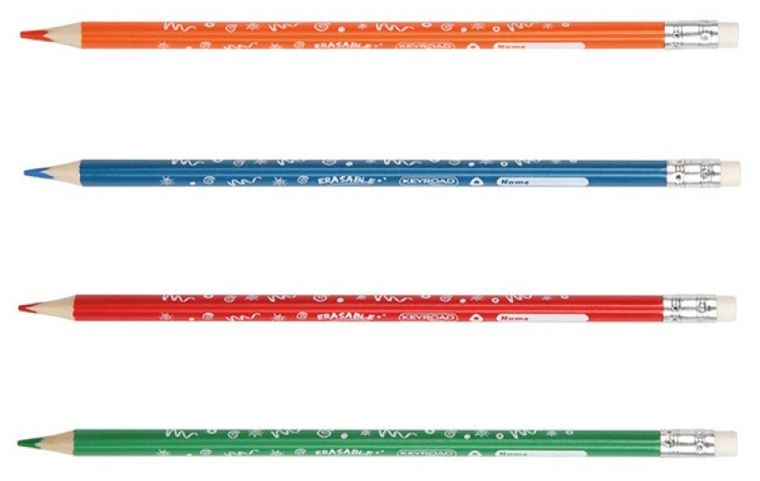 Keyroad, kredki ołówkowe, trójkątne, z gumką, 12 szt.