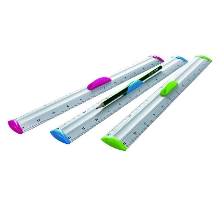 Keyroad, linijka aluminiowa z uchwytem na ołówek, 30 cm