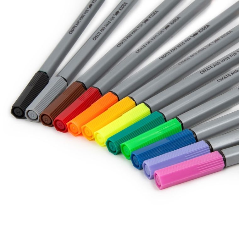 Kidea, cienkopisy, 12 kolorów