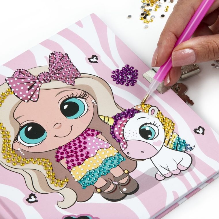 Kidea, diamentowy pamiętnik z kłódką + długopis 3 kolorowy, best friends