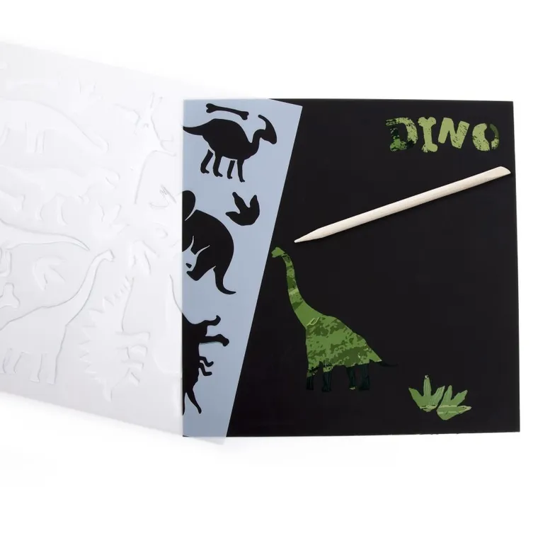 Kidea, Dinozaury, kreatywne wydrapywanki z szablonami