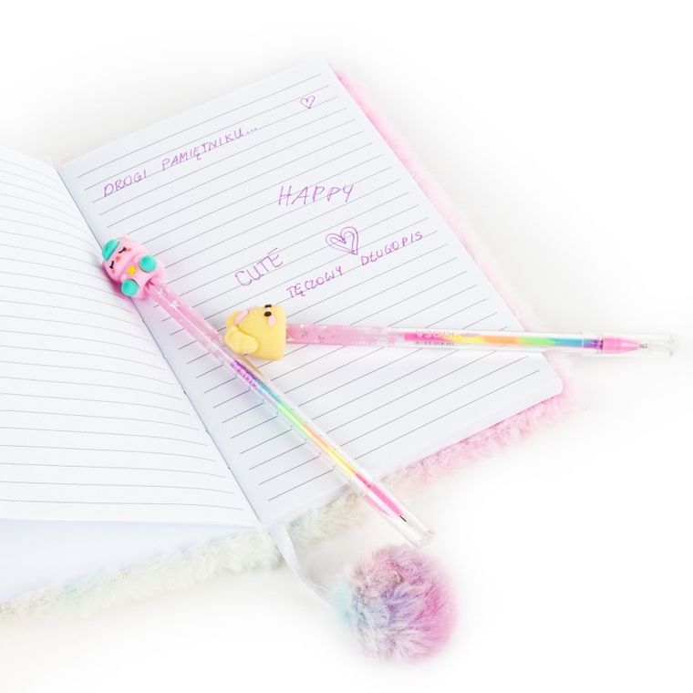 Kidea, długopisy zapachowe, tęczowe, z figurką, 2 szt.