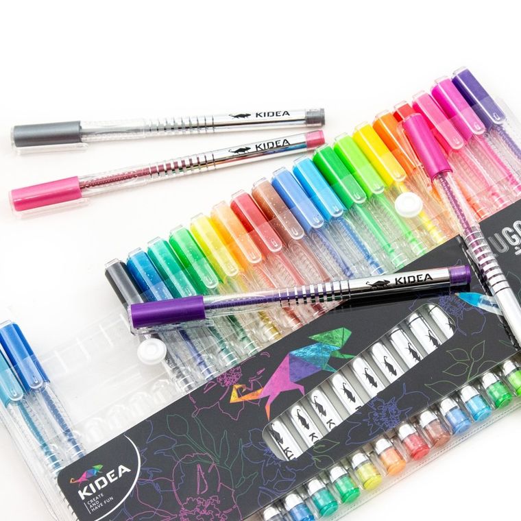 Kidea, długopisy żelowe, 24 kolory