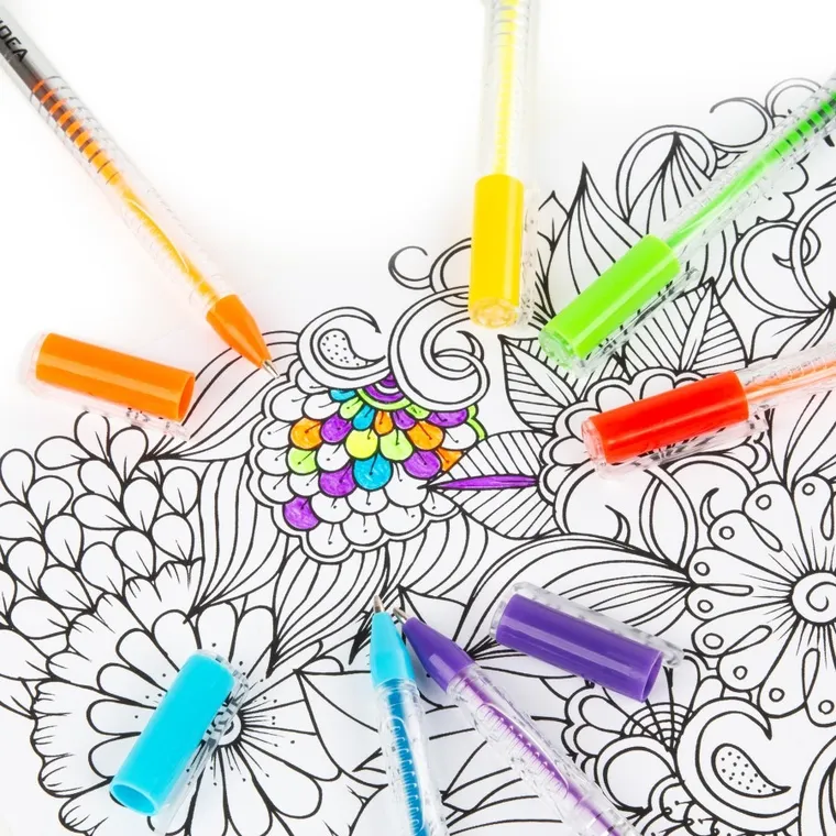 Kidea, długopisy żelowe, fluo, 6 kolorów