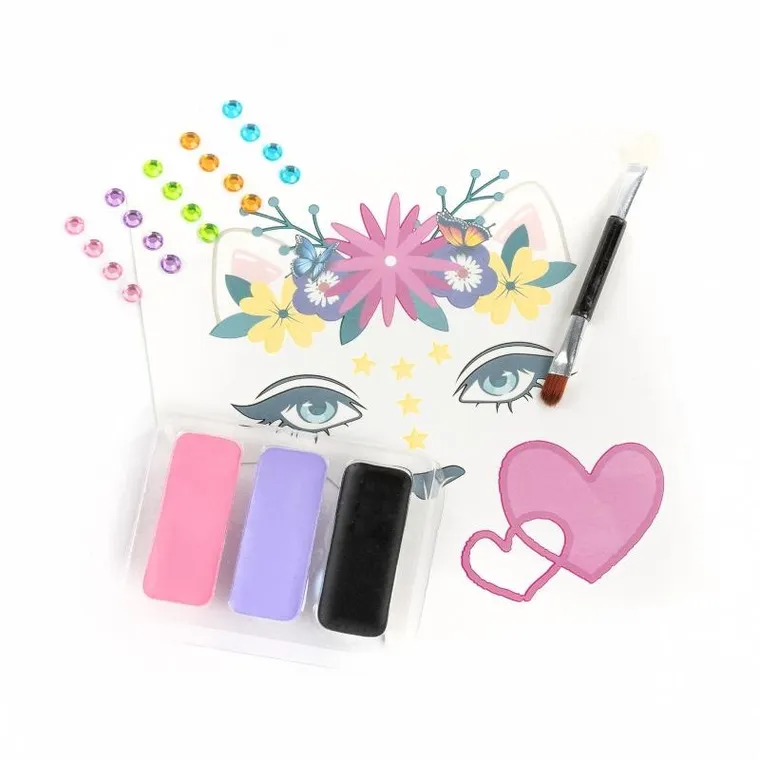 Kidea, farby do twarzy, zestaw z tatuażami, kotki