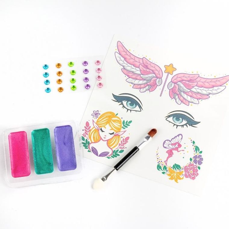 Kidea, farby do twarzy, zestaw z tatuażami, wróżki