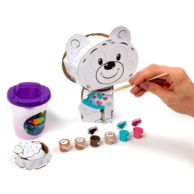 Kidea, figurka 3D, malowanie po numerach, miś