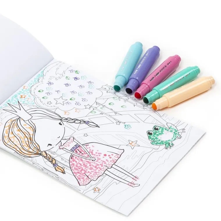 Kidea, flamastry do malowania kropkami ze stempelkami + kolorowanka wróżki