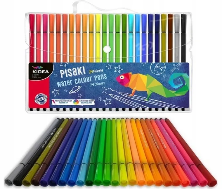 Kidea, flamastry w etui, 24 kolory