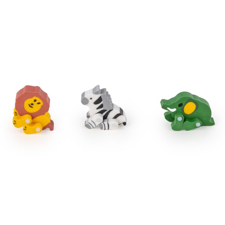 Kidea, gumki do mazania, safari, 3 szt.