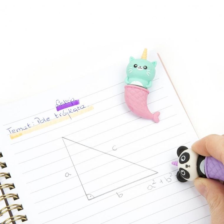 Kidea, gumki do mazania, zapachowe, kotek i panda, 2 szt.