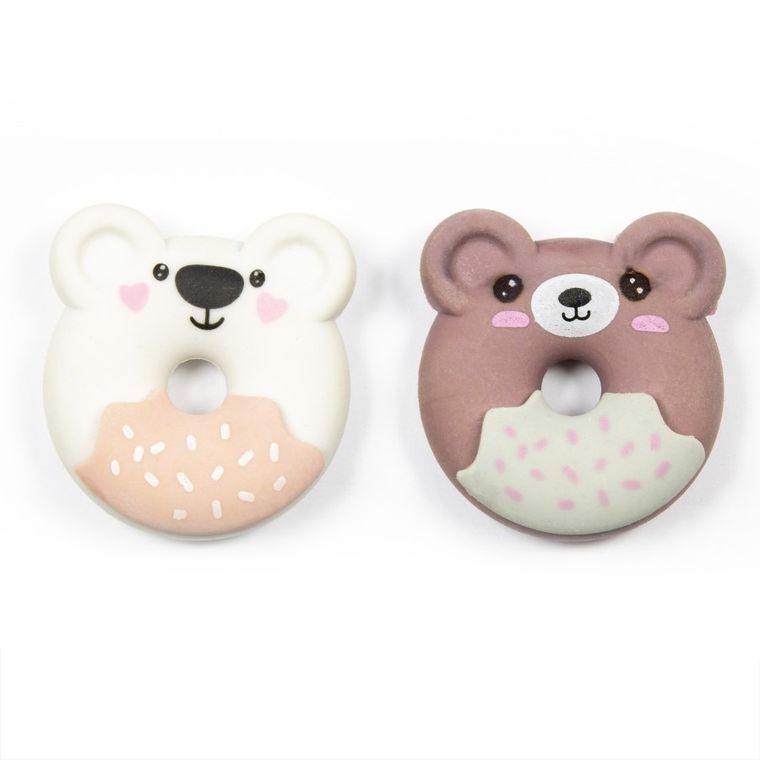 Kidea, gumki do mazania, zapachowe, misie, 2 szt.