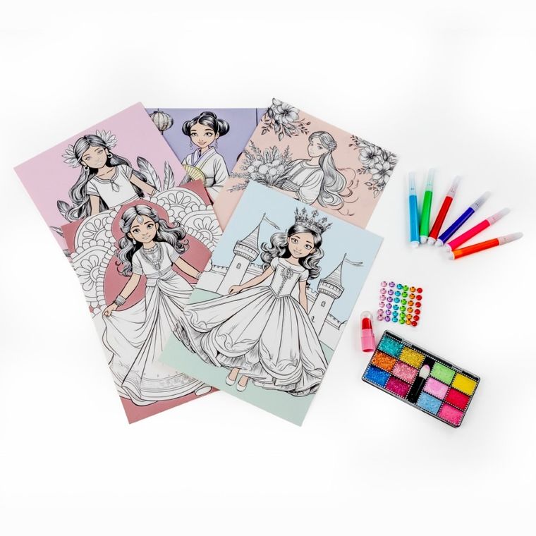 Kidea, Kolorowanka, Plansze Beauty, 5 obrazków