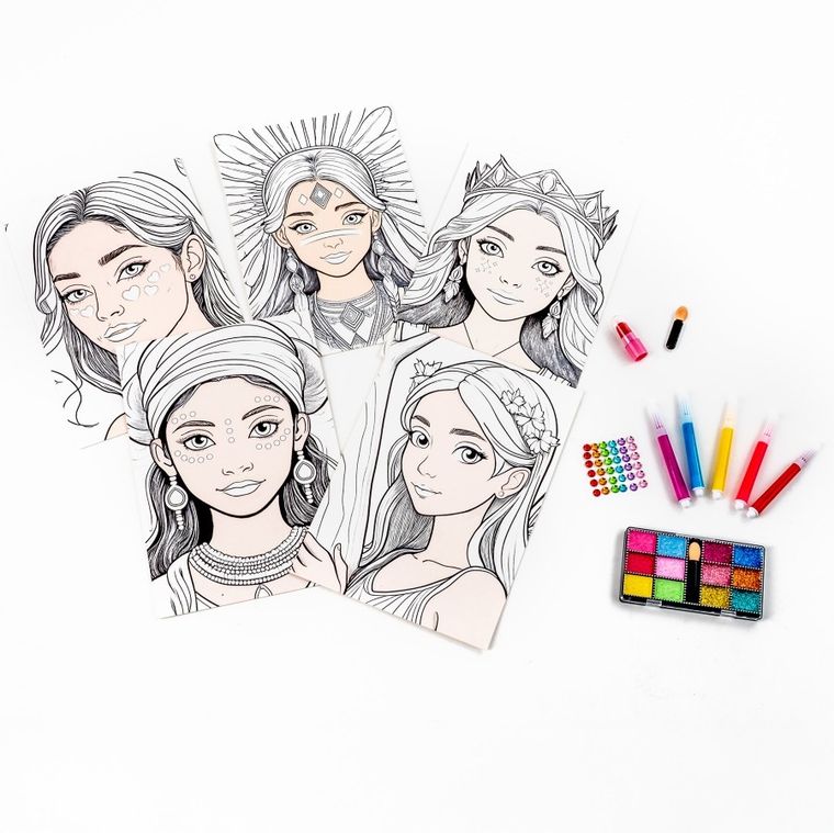 Kidea, Kolorowanka, Plansze Make-up, 5 obrazków