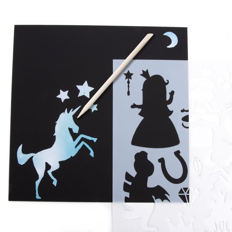 Kidea, Księżniczki, kreatywne wydrapywanki z szablonami