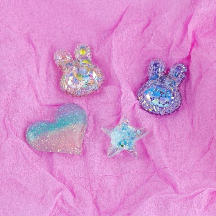 Kidea, magnesy cekinowe, bunny, 4 szt.