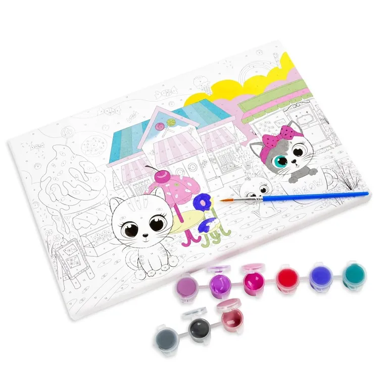 Kidea, malowanie po numerach, kotki