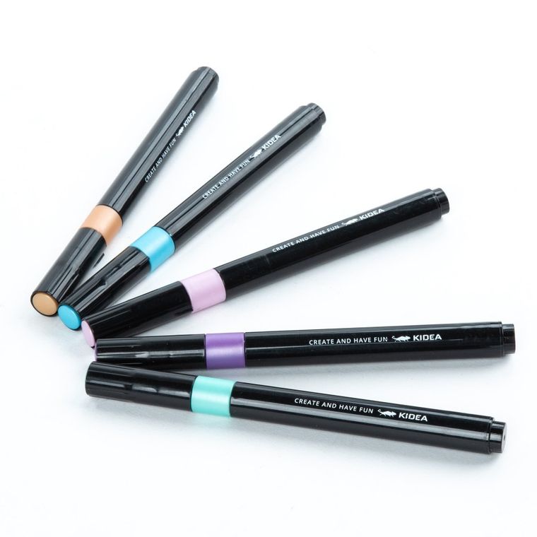 Kidea, markery, metaliczne, 5 kolorów