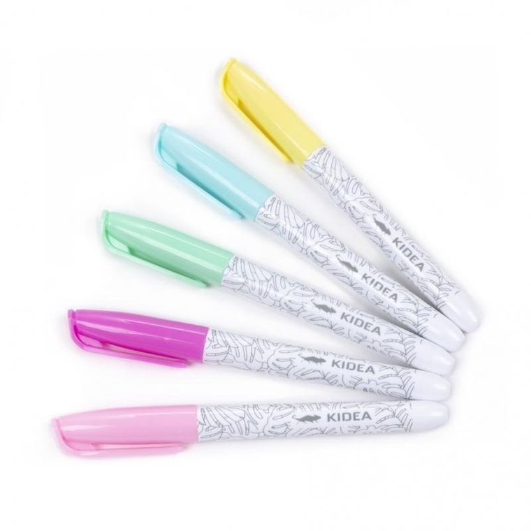 Kidea, markery pastelowe do obuwia i tkanin, 5 kolorów
