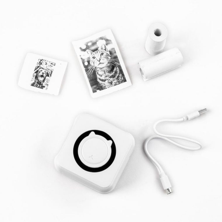 Kidea, Mini drukarka termicz bluetooth, biała