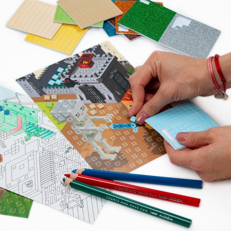 Kidea, mozaika i kolorowanka, pixel