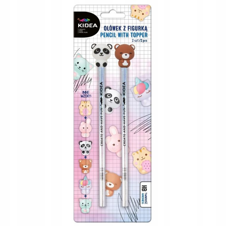 Kidea, ołówek z figurką, HB, 2 szt.