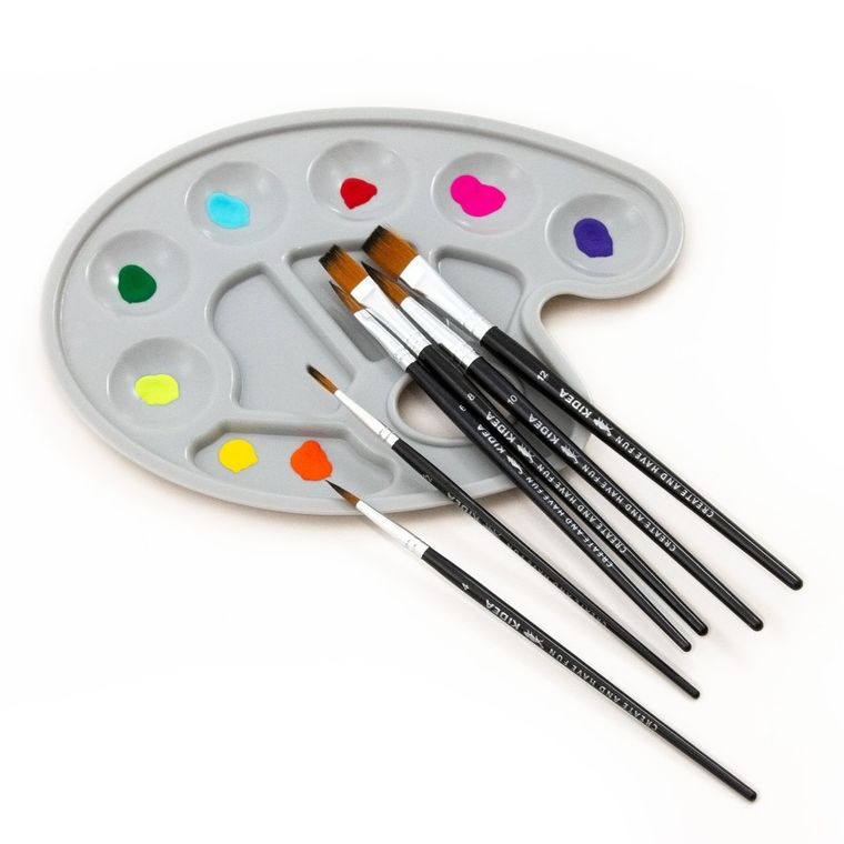 Kidea, paleta z pędzlami, 7 elementów
