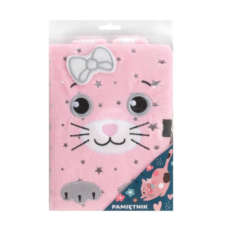 Kidea, pamiętnik pluszowy z kłódką, kot