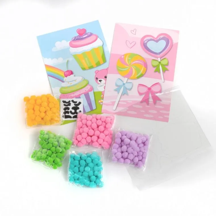 Kidea, pomponiaste wyklejanki, sweet, zestaw kreatywny