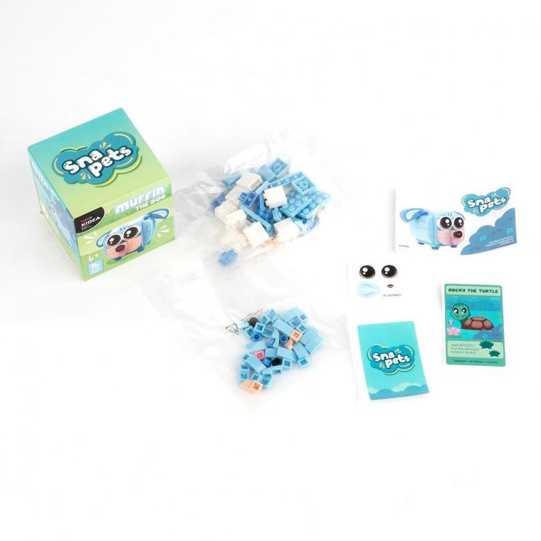 Kidea, Snapets, klocki, niebieski pies, 76 elementów