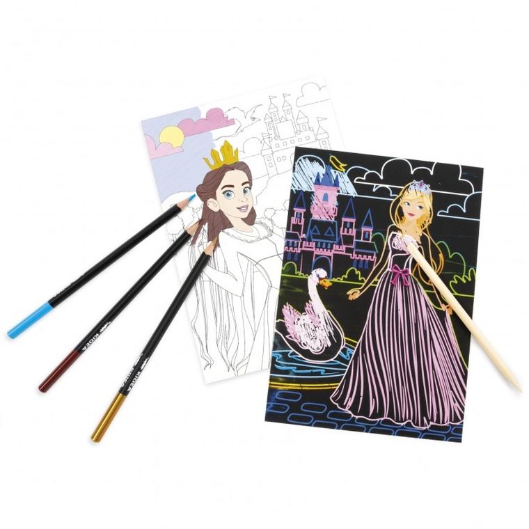 Kidea, wydrapywanka i kolorowanka, 2w1, księżniczki