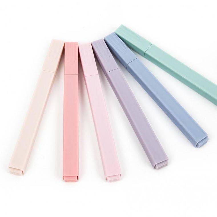 Kidea, zakreślacze geometryczne, kremowe, 6 szt.