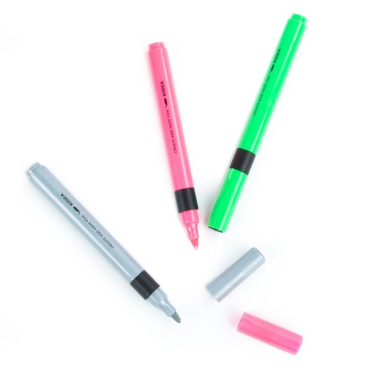 Kidea, zakreślacze, metaliczne, 3 szt.