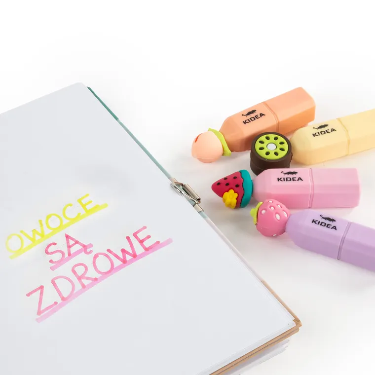 Kidea, zakreślacze, owoce, 4 szt.