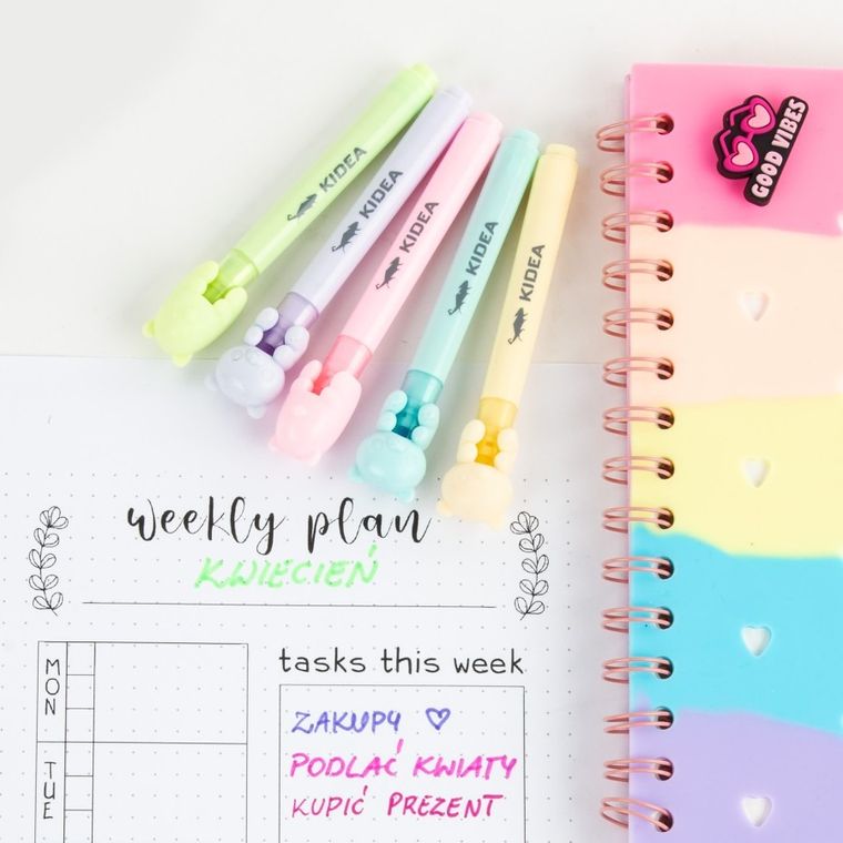 Kidea, zakreślacze, słodkie chwile, 5 kolorów