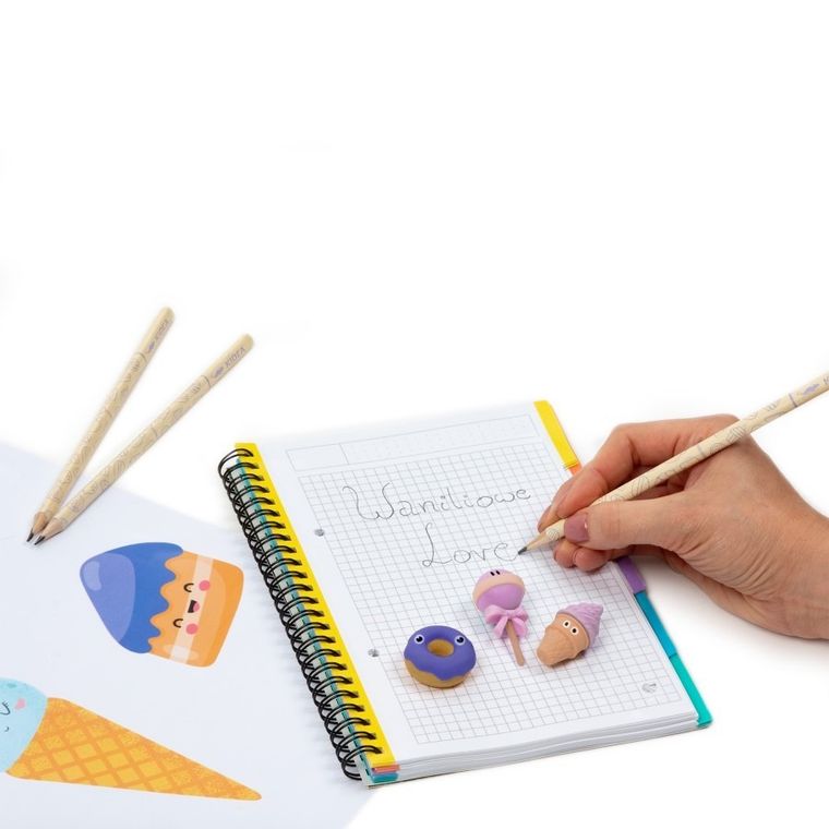 Kidea, zapachowe gumki i ołówki, wanilia