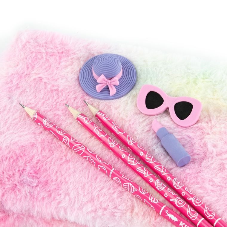 Kidea, zapachowe ołówki + gumki do ścierania, malinowy sernik